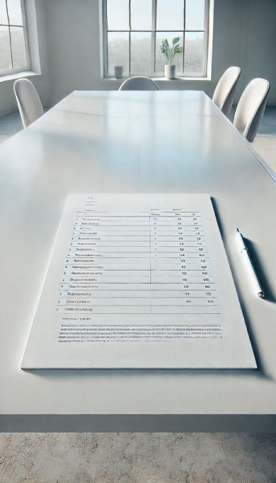 Lista de cuidados sobre una mesa