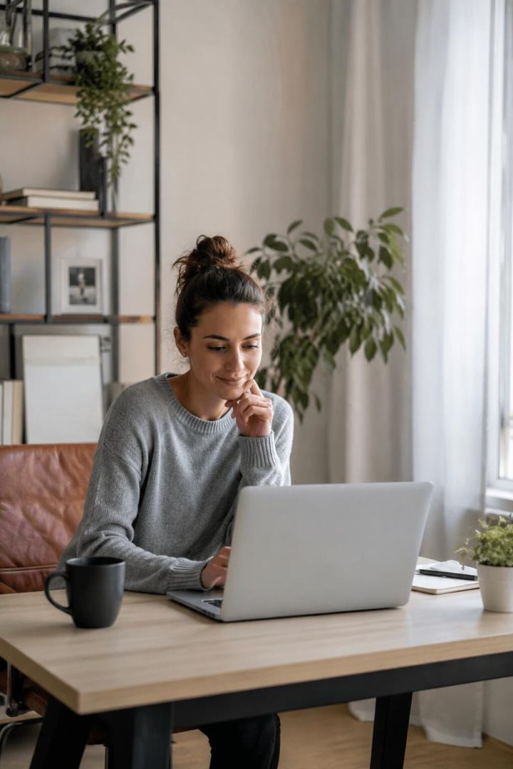 Mujer en terapia online desde casa