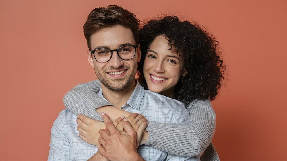 Pareja feliz tras terapia psicológica